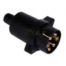 TOMADA ELETRICA 12V 6P PLÁSTICO MACHO PRETA - 1001800